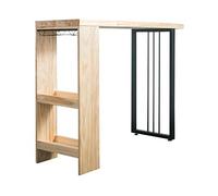ADERFETBI Mange Debout Nordic Modern Modern Wood Bar Home Multifonctional Living Room Bar avec étagère Table de café de café au Lait, sans chaises Table Bar(100 * 45 * 105cm)