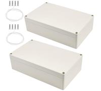 ADERTOS 2PCS Boîte de Dérivation Etanche IP65 Boîtes de Jonction Blanc Boîte de Projet Electronique Boîtier de Projet ABS Boîte de Jonction à l'Extérieur pour Bricolage Électronique (200*120*55MM)