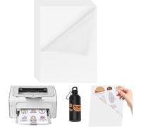 ADERTOS 30PCS Papier Autocollant Semi-transparent, Papier Autocollant Imprimante Papier Autocollant Jet d'Encre A4 Imprimables Papier Autocollant Étiquette Adhésif Imprimable Pour Etiquettes DIY