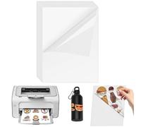 ADERTOS 30PCS Papier Autocollant Transparent, Papier Autocollant Imprimante Papier Autocollant Jet d'Encre A4 Imprimables Papier Autocollant Étiquette Adhésif Imprimable Pour Etiquettes DIY