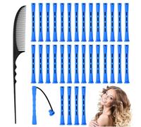 ADERTOS 80 Pièces Permanente Cheveux Boucle Kit, Bigoudis Cheveux, Tiges de Permanente de Cheveux Tiges de Perm en Plastique Bigoudis Cheveux Court avec Peigne pour Cheveux Outil de Coiffure Bigoudis