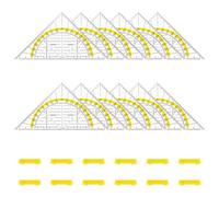 ADERTOS Equerre Ecole Rapporteur 12PCS Règle Equerre Rapporteur 2 en 1 Equerre de Géométrie Hypoténuse Kit Geometrie Triangle Equerre avec Poignée Equerre de Géométrie pour Etudiants Enfants Bureau