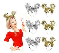 ADERTOS Lot de 6 bandeaux « Happy New Year 2026 » - Accessoires pour photomaton - Diadème et étoile - Pour réveillon du Nouvel An - Accessoires de cheveux pour Noël, nouvelles et années - Doré et