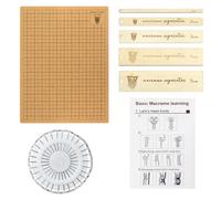 ADERTOS Planche en Macramé Tableau de Projet en Macramé Planche de Projet Macramé Double Face Macramé Board Planche à Macramé avec Goupilles en T et Règle Auxiliaire pour Tresser le Bracelet