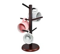 ADERTOS Support de Tasse à Café Arbre de Tasse de Café Supports de Tasse Amovibles Support Tasse a Cafe Suspendu Porte-tasses en Bambou Support de Rangement Tasse pour Comptoir de Cuisine (noyer)