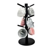 ADERTOS Support de Tasse à Café Arbre de Tasse de Café Supports de Tasse Amovibles Support Tasse a Cafe Suspendu Porte-tasses en Bambou Support de Rangement Tasse pour Comptoir de Cuisine (noir)