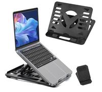 ADERTOS Support d'Ordinateur Portable Laptop Stand Réglable Ergonomique Support d'Ordinateur Portable Rotatif Support PC Portable Ventilé en ABS Porte Ordinateur Portable pour Ordinateur 275*255*22mm
