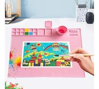 ADERTOS Tapis Peinture Silicone Tapis d'Art en Silicone pour Peinture Silicone Painting Mat Silicone Tapis Antiadhésif Pliable Tapis de Bricolage en Silicone pour Découpage Création Artistique 50*40CM