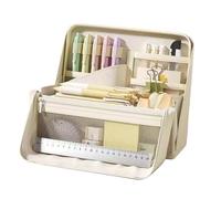Ades Sac de rangement pour papeterie, grande capacité, pour la maison, le bureau, les voyages, les sorties, les règles, les écouteurs, les stylos, les gommes, les notes, Blanc, Fare riferimento alla