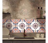 ADesign 32 Feuilles Mural Stickers Carrelage 2D Imperméables Carreau de Ciment Adhesif, Autocollants Carreaux Dosseret pour Cuisine, Salle de Bain la Décoration à la Maison / 15 x 15 cm /T1004