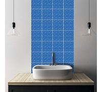 ADesign 32 Feuilles Mural Stickers Carrelage 2D Imperméables Carreau de Ciment Adhesif, Autocollants Carreaux Dosseret pour Cuisine, Salle de Bain la Décoration à la Maison / 15 x 15 cm /T1011