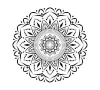 Adesivi murali in carta da parati Studio de yoga et de méditation Circle Mandala 36x36cm Personnalisation S-Black