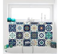 Adesivo per piastrelle da 30 pezzi per bagno e cucina | Piastrelle in Ceramica Autoadesive Effetto Mosaico | Adesivi Murali in Porcellana 20 x 20 cm - Forlì