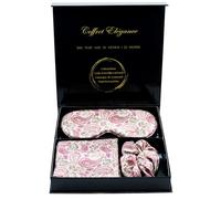 Ade'Soie - Coffret Cadeau pour femmes en Soie Imprimé Paisley I 100% Soie de Mûrier 22 Momme 6A I Ensemble de Taie d oreiller en soie 65x65, Masque de Nuit, Chouchou Cheveux I Anti-Âge et Hydratant