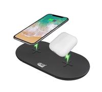 Adesso AUH-1040 chargeur d'appareils mobiles Casque, Smartphone, Smartwatch Noir USB Recharge sans fil Charge rapide Intérieure
