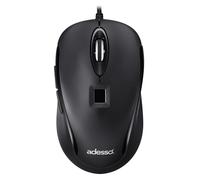 Adesso iMouse F1 Souris filaire USB avec lecteur d'empreintes digitales 1200 DPI AES 256 cryptage biométrique Windows Hello Compatible TAA Fabriqué à Taiwan