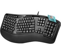 Adesso TruForm AKB-150SB-TAA Desktop Ergonomic Smart Card Reader Keyboard (TAA Compliant)