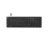 Adesso WKB-5300UB Clavier sans fil pleine taille avec touches de commutation ciseaux, récepteur USB-A 2,4 GHz, disposition 104 touches, touches de raccourci multimédia pour Windows Mac OS, saisie