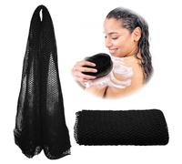 Adeton Éponge filet africaine, authentique, authentique, propriété noire, chiffon de bain exfoliant, éponge longue, exfoliant pour le corps, sapo, accessoires de bain douche, gommage du cuir chevelu