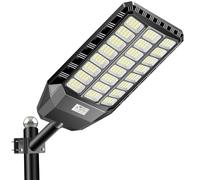 Adewalk 2000W lampadaire solaire avec télécommande, Lampe solaire extérieure étanche ip66 avec capteur de mouvement, 6500k lumière solaire super lumineux spot Solaire LED jardin extérieur garage rue