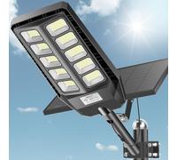 Adewalk Lanterne solaire de rue 4000 W avec télécommande, IP66 étanche pour l'extérieur, avec détecteur de mouvement, 6500 K, Split - Spot LED solaire d'extérieur pour jardin, garage, routes