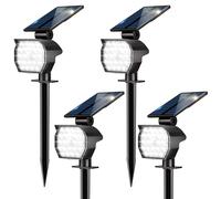 Adewalk Lot de 4 Lampe Solaire Extérieur, 2 en 1 Lampe Solaire Jardin/Mur 3 Modes Etanche IP65, Spots Solaires Extérieur Détecteur de Mouvement pour Chemins Pelouse Terrasse Allée Cour (Blanc Froid)