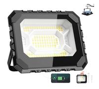 Adewalk Projecteur Chantier LED 300 W, 32000 lm Lampe de Travail Solaire & Batterie Rechargeable 24000 mAh, 5 Modes d'éclairage, Lampe de Camping Portable pour Travail, Pêche, Garage, Atelier