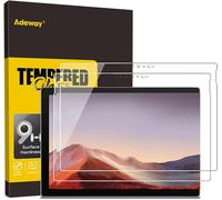 Adeway [2 Pièces] Protecteur d'écran Microsoft Surface Pro 7/Surface Pro 7 Plus, verre trempé/ultra sensible/remplacement à vie/sans bulles, compatible pour Surface Pro 7-12,3 pouces