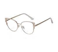 ADEWU Lunettes Bloquant la Lumière Bleue œil de Chat Femmes Mode Charnières à Ressort Lunettes Rétro Monture en Métal