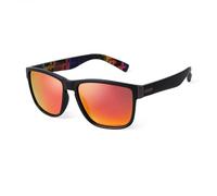 ADEWU Lunettes de soleil polarisées pour homme et femme - Rectangulaires - Style classique - UV400, Rouge effet miroir