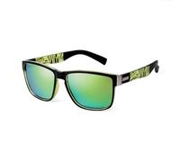 ADEWU Lunettes de soleil polarisées pour homme et femme - Rectangulaires - Style classique - UV400, Vert miroir