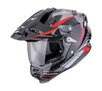 ADF-9000 Air Feat Adventure Casque de Moto Noir/argenté/Rouge