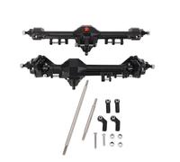 Adfaga 1/10 RC Crawler Essieu de portail avant et arrière Ensemble complet d'essieu métallique en alliage d'aluminium et acier inoxydable avec grand angle de direction Stabilité am