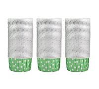 Adfaga 100 PCS Mini Gobelets De Cuisson De Gâteau Ronds Étuis À Muffins Enduit Cupcake Liners Papier pour Anniversaire De Mariage Douche Fête Fournitures De Cuisson Rose Bleu Vert (Pois verts)