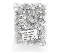 Adfaga 1440 pièces de correcteurs brillants en verre de cristal à dos plat pour décoration d'ongles à faire soi-même pour l'artisanat, les vêtements, les chaussures, les accessoir (Transparente)