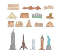 Adfaga 17 pièces Miniatures bâtiments Anciens Jouets Autour du Monde Ville Miniatures bâtiments Pyramide égyptienne modèle Kit Jouets égyptiens Anciens