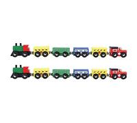 Adfaga 2 Ensembles de Blocs d'assemblage de Petit Train, Chariot en Bois, moulages éducatifs pour la Petite enfance, Artisanat pour décoration de fête de noël, Design coloré en boi