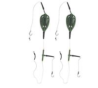 Adfaga 2Pcs Style Européen Longue Ligne Dispositif de Nidification de Carpe Ensemble de Pêche Carpe Pêche Appât Mangeoire Durable Léger Rapide Coulant Appât Cage pour Pêche à la Ca (48g)