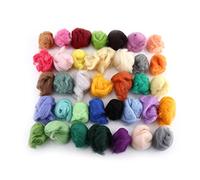Adfaga 36 couleurs Couleurs en laine Dyed Roving Soft Aedle Felting Hand Strinning Kit for Doy Crafting Beginners Artists Fearbing Quality Falfe Wool Set 122g