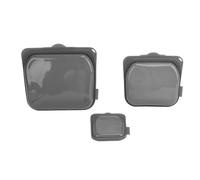 Adfaga 3pcs Silicone Food Storage Bags Leakproof Reusable Dishwasher Microwave Safe Airtight Zip Lock Containers for Vegetables Snacks Kitchen Organization Adults (Black)