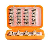 Adfaga 40pcs Kit de leurres réalistes pour la pêche à la Mouche à la Truite avec Crochets en Acier à Haute teneur en Carbone Faits à la Main pour Les Amateurs de pêche à la Truite, (Or)