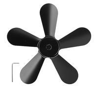 Adfaga 5 pales de ventilateur de poêle de remplacement en alliage d'aluminium, pales de ventilateur de cheminée alimentées par la chaleur pour une meilleure circulation de l'air ch (Noire)