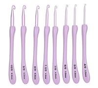 Adfaga 8pcs crochet crochet ensemble ergonomique alumine à aiguille outils de tricot pour les amateurs d'artisanat des débutants