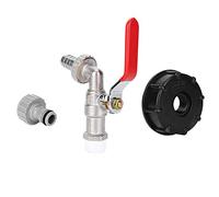Adfaga Adaptateur de réservoir IBC, connecteur de Tuyau de Robinet d'eau de Jardin en Laiton, Robinet Durable pour Interrupteur de vanne de décharge IBC Ton, Connexion filetée G1/2