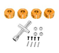 Adfaga Adaptateur d'entraînement de moyeu en alliage en alliage en aluminium de 12 mm 7 mm Coupleur de combinaison durable haute précision pour les voitures de télécommande à l'éch (Orange)