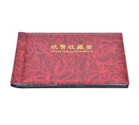 Adfaga Album de collection de billets de banque de qualité supérieure, 30 pages, porte-monnaie avec pochettes transparentes, livre de rangement pour billets de banque, rose, rouge, (Rose Rouge)