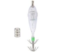 Adfaga Appât de pêche LED avec Crochet, lumière Blanche pour calmar, près du Rivage, Bateaux, Lacs, rivières, Polyester PE, 85x18mm, 11g