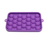 Adfaga Bac à glaçons en silicone 25 grilles rondes avec couvercle, mini plateau sphérique à dégagement facile pour cocktails, café, thé, bar à domicile, fournitures de fête (Violette)
