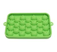 Adfaga Bac à glaçons en silicone 25 grilles rondes avec couvercle, mini plateau sphérique à dégagement facile pour cocktails, café, thé, bar à domicile, fournitures de fête (Verte)