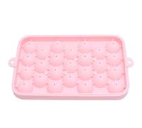 Adfaga Bac à glaçons en silicone 25 grilles rondes avec couvercle, mini plateau sphérique à dégagement facile pour cocktails, café, thé, bar à domicile, fournitures de fête (Rose)